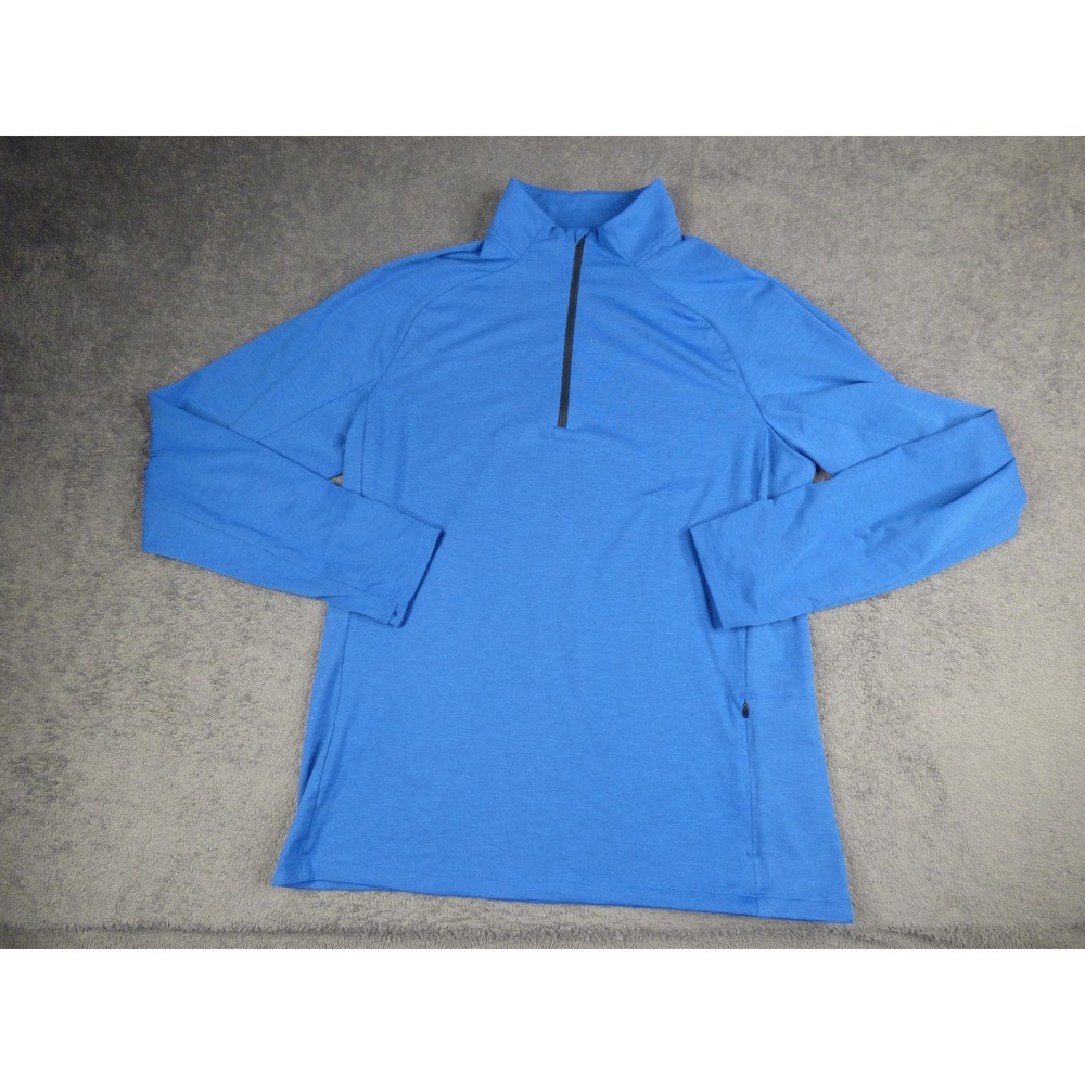 REI Co-op Mens Quarter Zip Pullover Blue Long Sleeve Active Top Medium